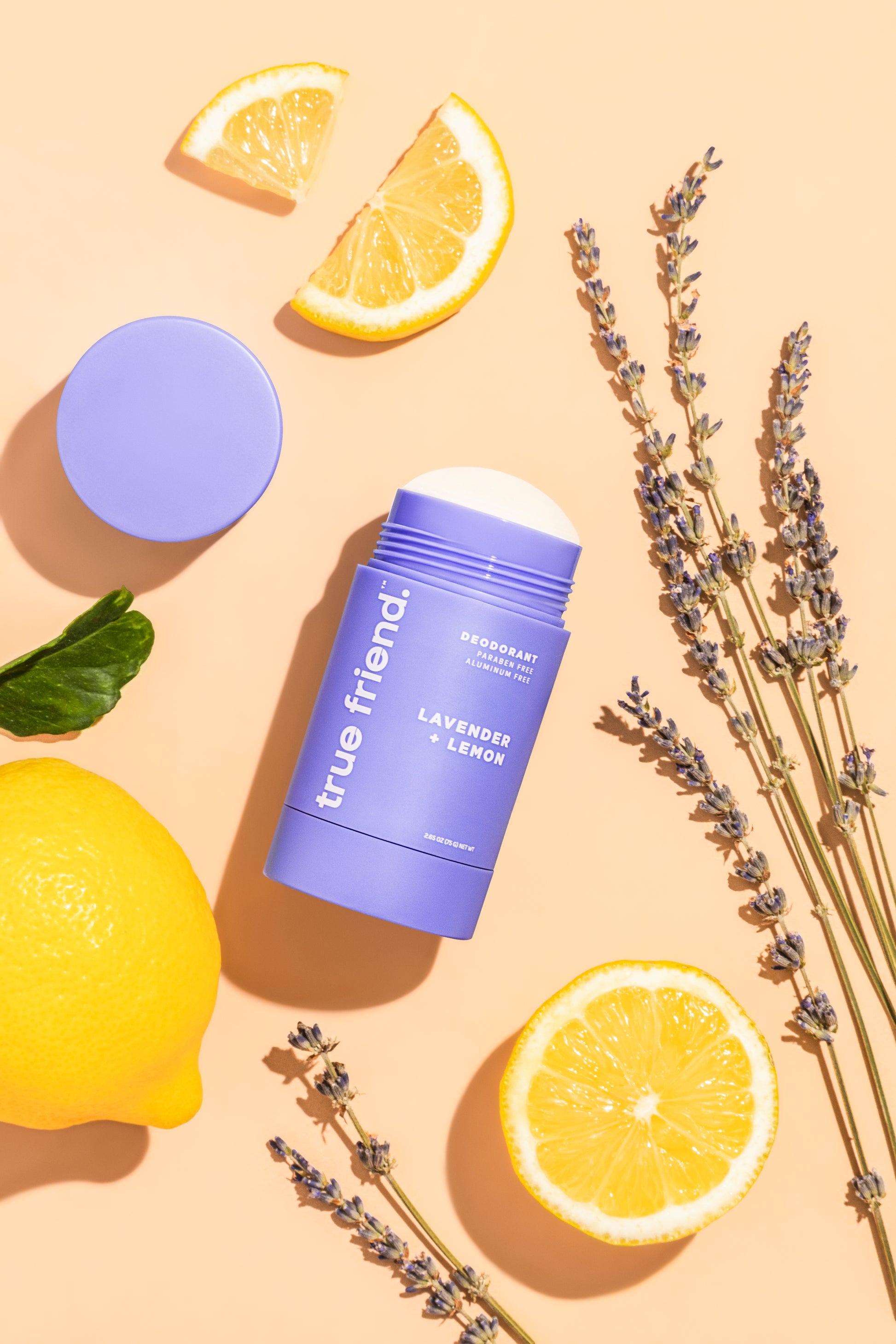 Lavender + Lemon True Friend deodorant with lemons and lavender